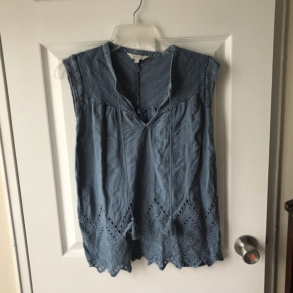 Lucky Brand Tops - 🍀 Lucky Brand Top - Denim / Tassels / Lace Boho